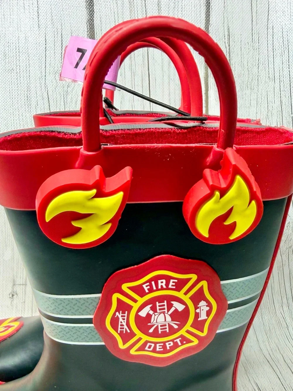 BRAND NEW Member's Mark Toddler 7/8 Waterproof Fire Fighter Rain Boots